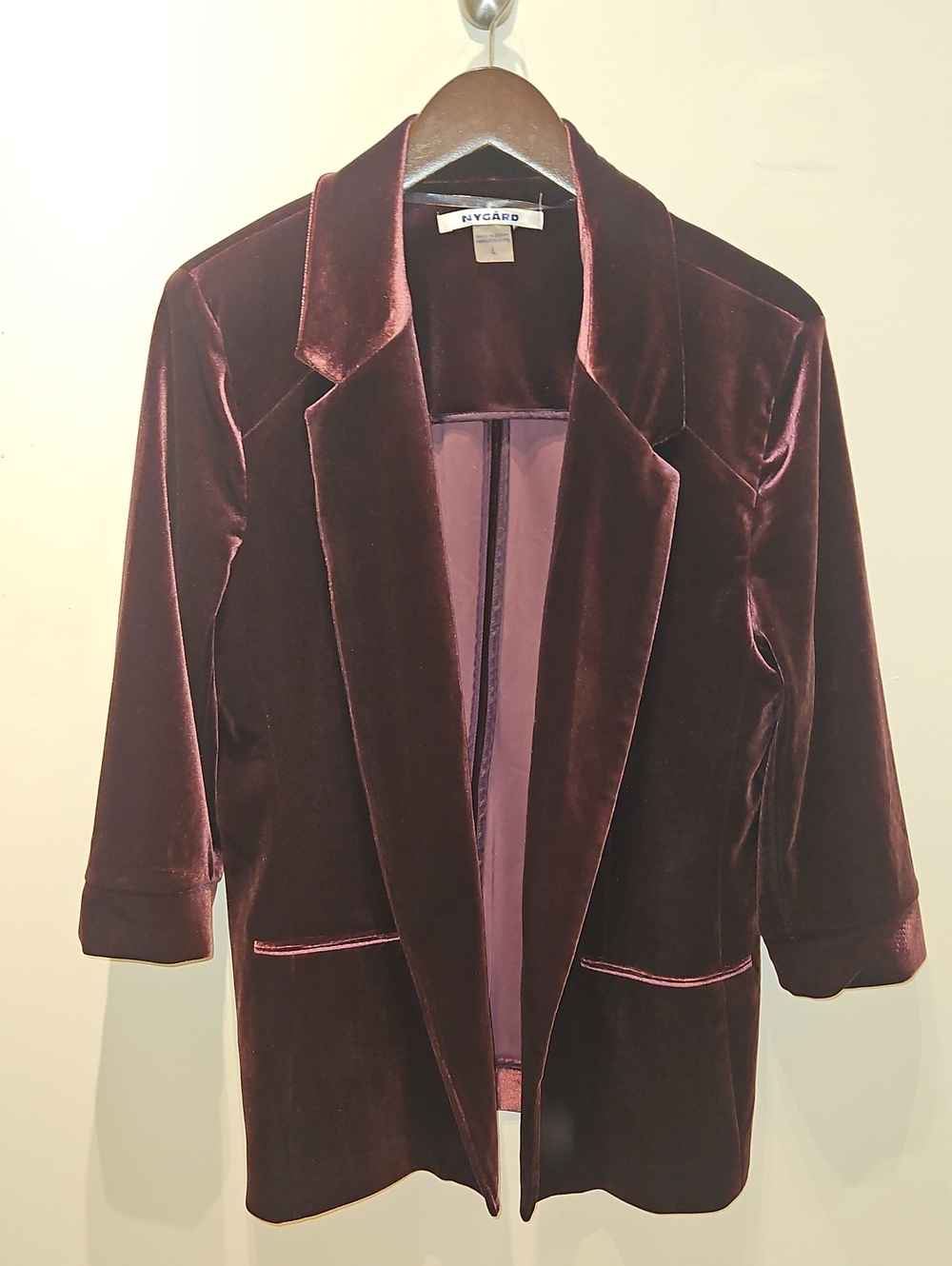 Peter Nygard Velvet Blazer Jacket - Wine